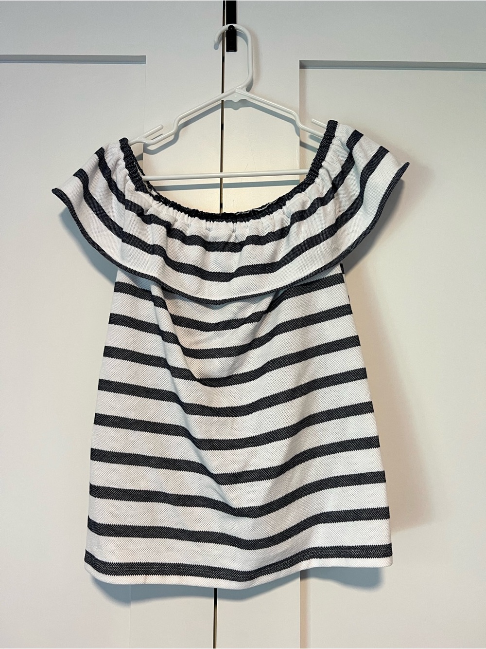 Striped Off-Shoulder Top - Black & White